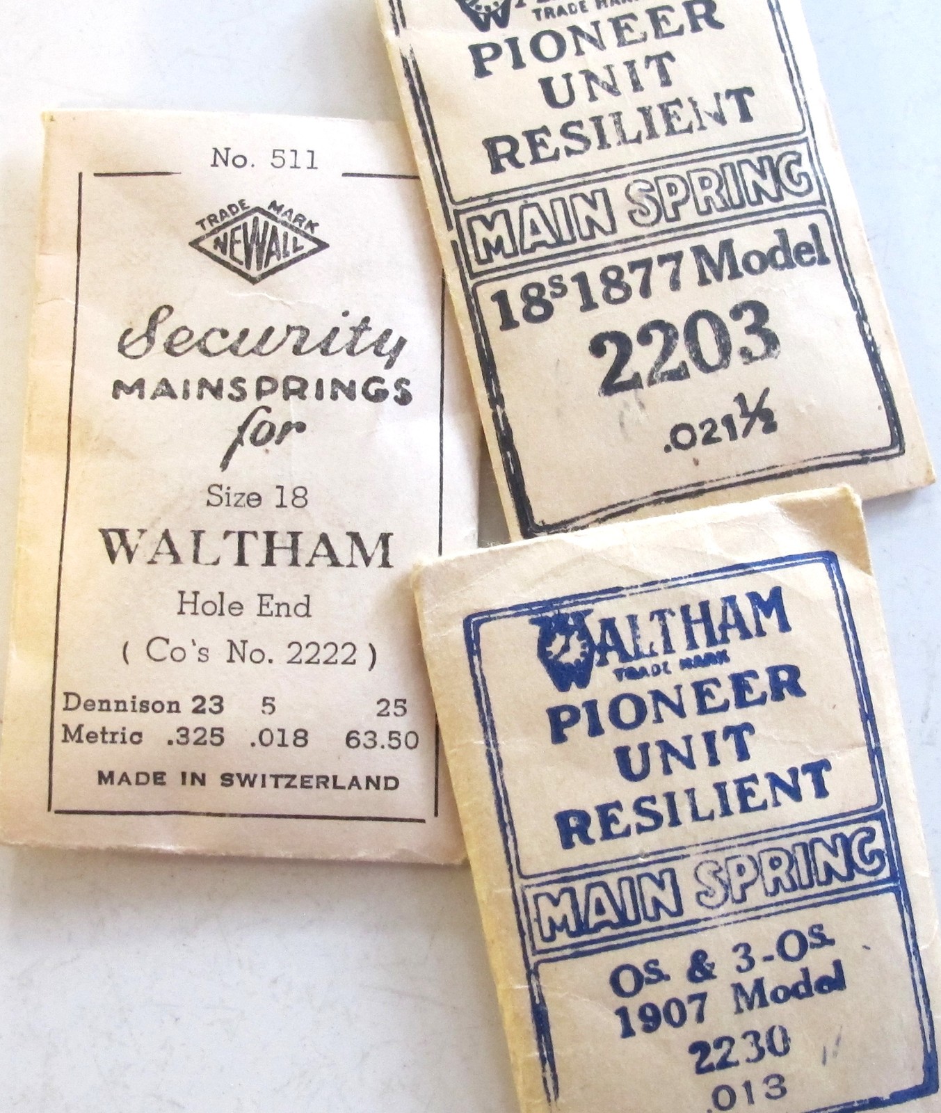 Lot 7 ELGIN + WALTHAM MAINSPRINGS 18 Size – Pocket Watch Repair – Elgin Veritas
