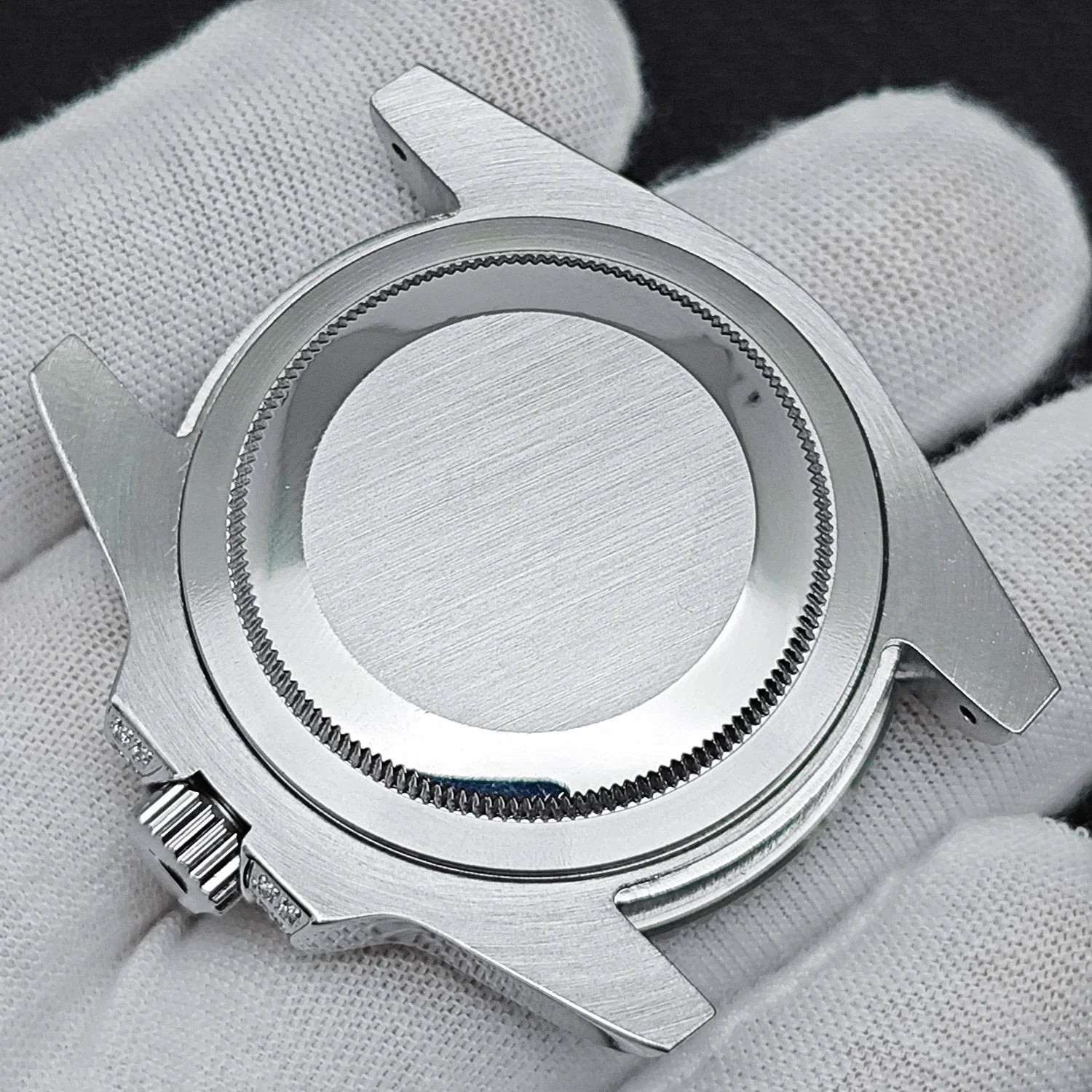 40.5mm Diamond Steel Watch Case with Strap Sapphire Glass for NH34/NH35/NH36