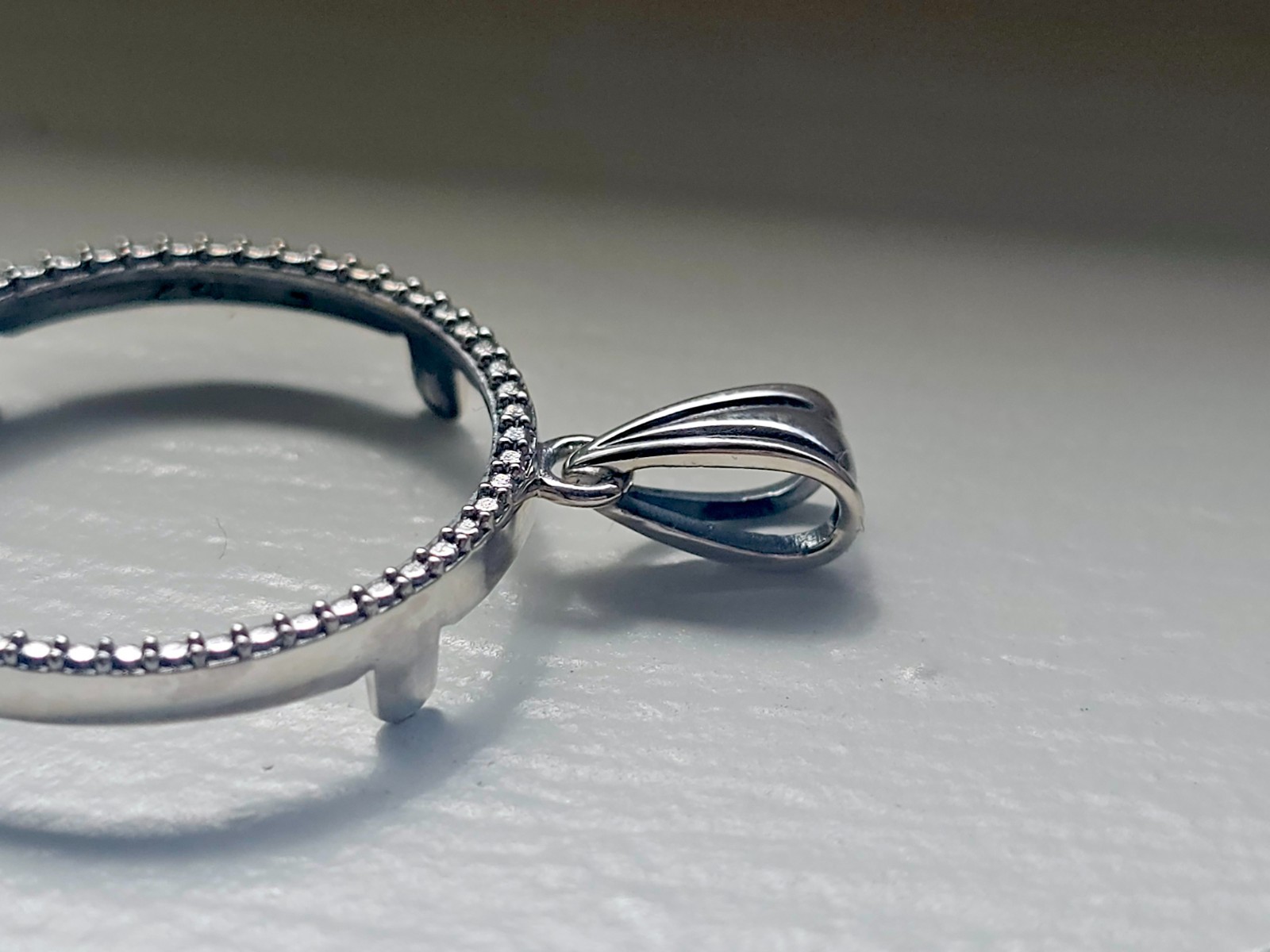 925 Sterling Silver Prong Back Illusion Edge Bezel for 24mm Quarters 25 Cents