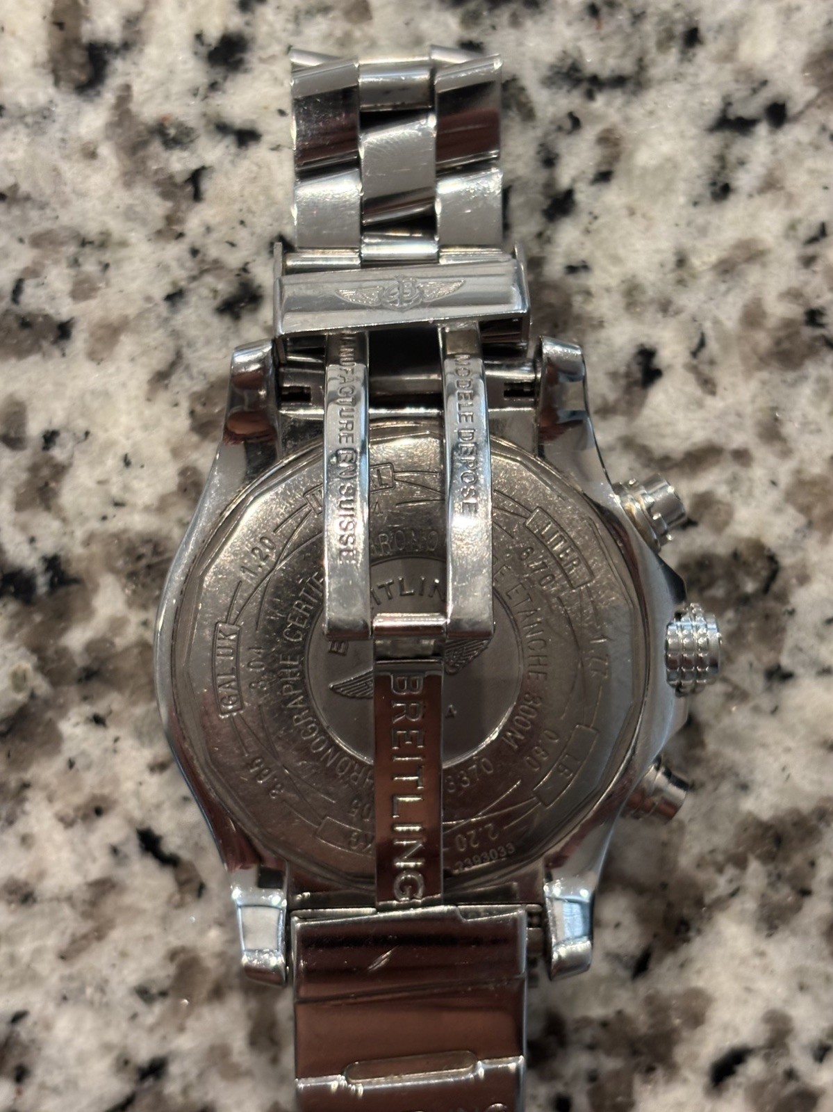 Breitling Mens Super Avenger II 48mm Diamond Bezel w/ Papers FOR REPAIR (Stem)