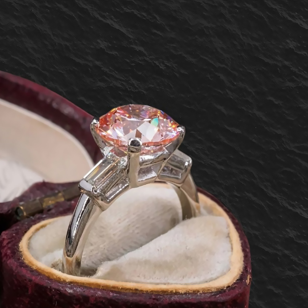 950 Platinum Diamond Ring Semi Mount Setting Round Cut 0.50 Carat Size 5 6 7
