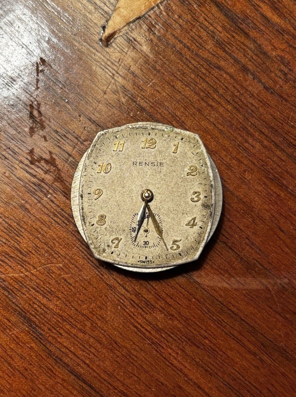 Vintage Rensie Watch Co. Swiss A R 18 Movement 7 Jewels For Parts