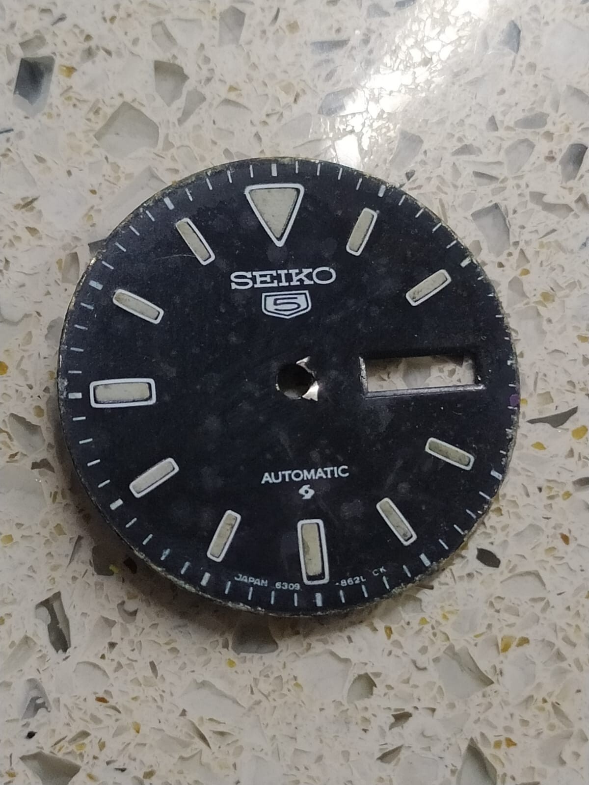 Original SEIKO 5 AUTOMATIC 6309-862L BLACK DIAL Part Used