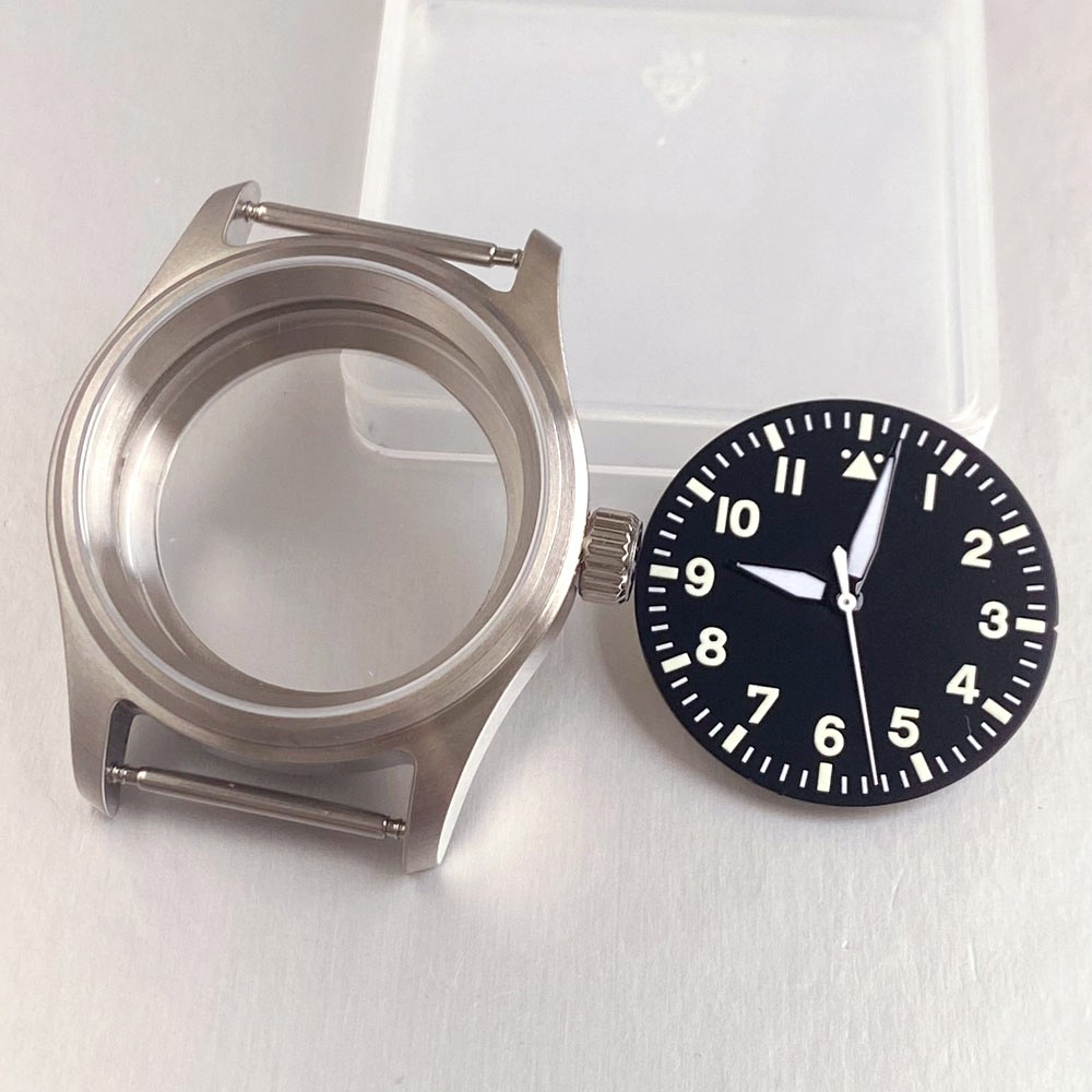 36mm pilot style Steel Watch Case For Miyota 8215/NH35/PT5000 Sapphire Glass