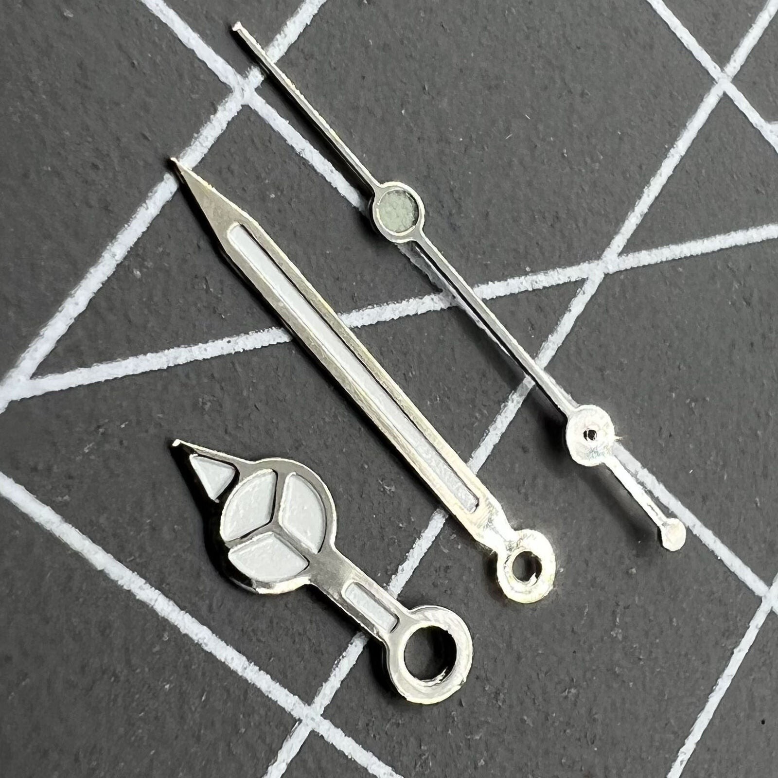 2 Sets Silver Trim with Green Lume Watch Hand Set for Ronda 515 Movement