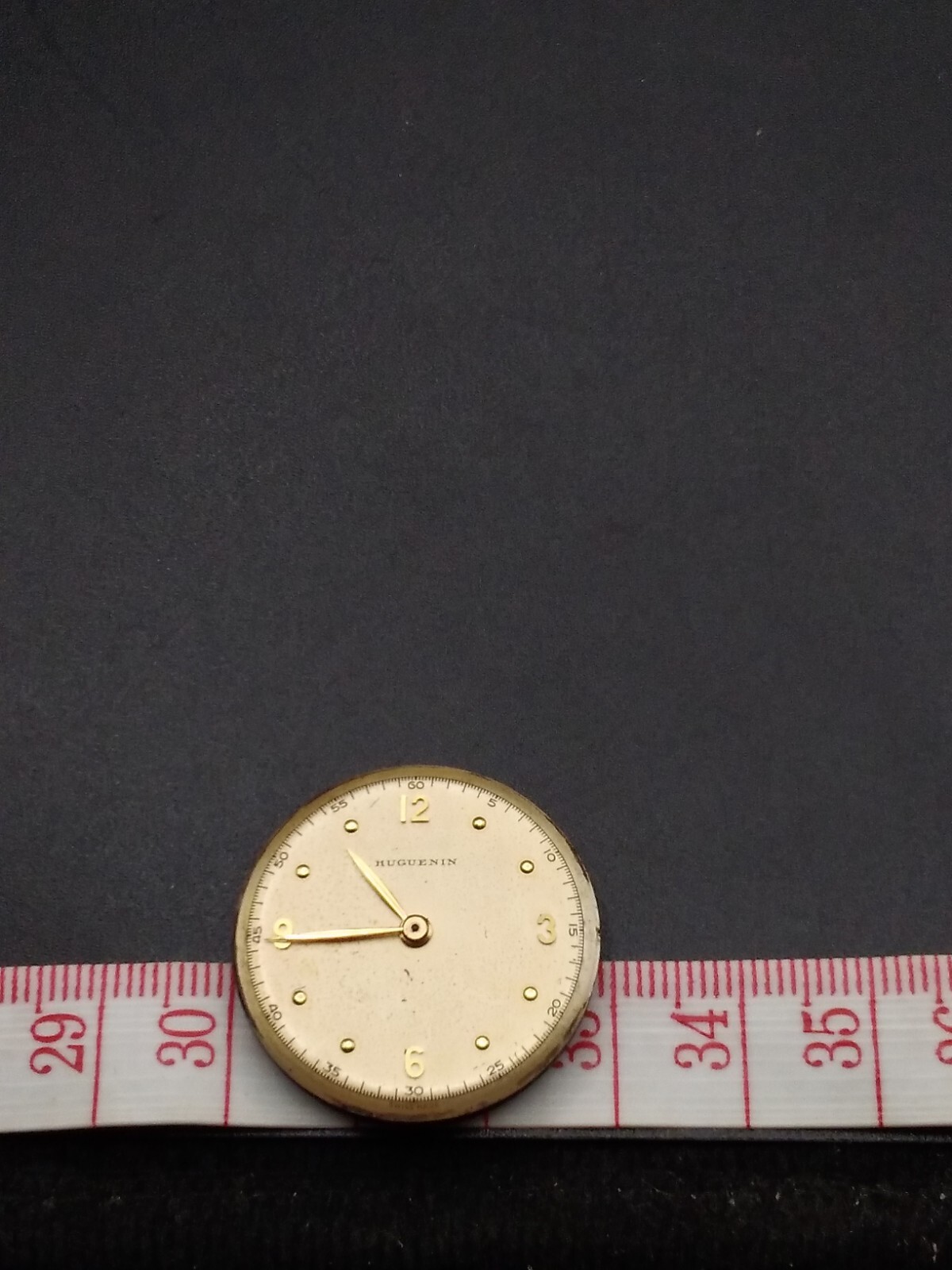 Vintage Huguenin Mens Watch Movement Untested Looks Complete