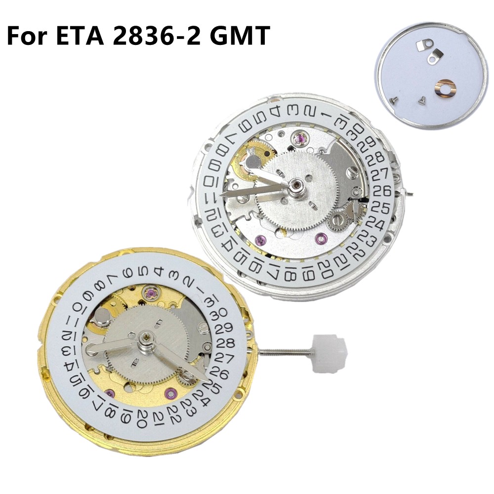 For ETA 2836-2 GMT Movement 4-Hand 25.6mm 25 Jewels Frequency 28800 Spare Parts