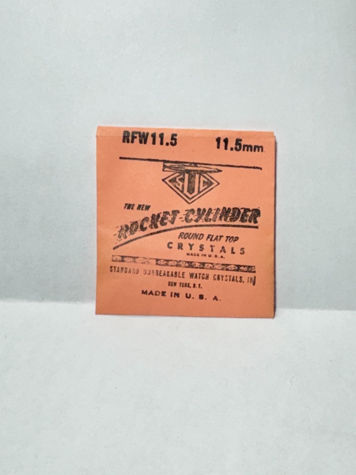 SUC Rocket Cylinder Round Flat Top Watch Crystal RFW11.5, 11.5mm, NOS