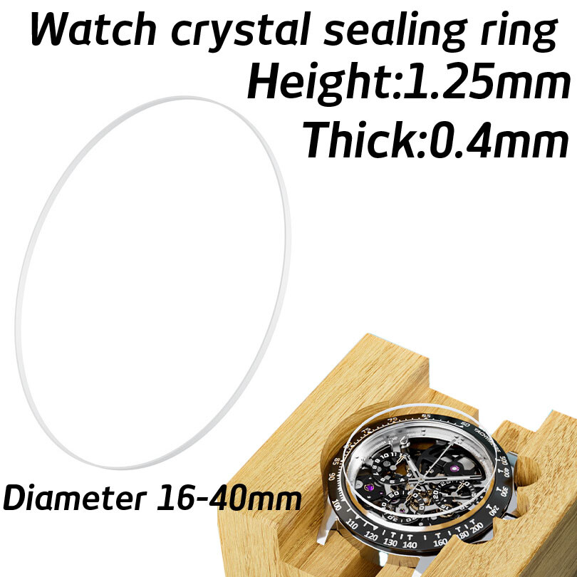 0.4mm Waterproof O-Ring Gasket Front Watch Case Sealing Ring Tool 16-40mm 1.25mm