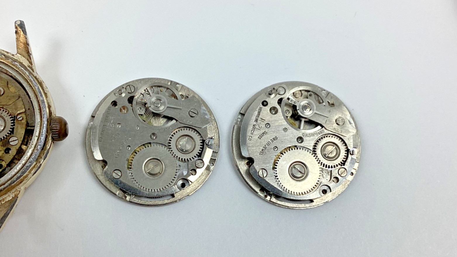 Lot Carlisle Henriline Watch Co Ebosa 65 Swiss 2 Run Spare Parts Repair READ