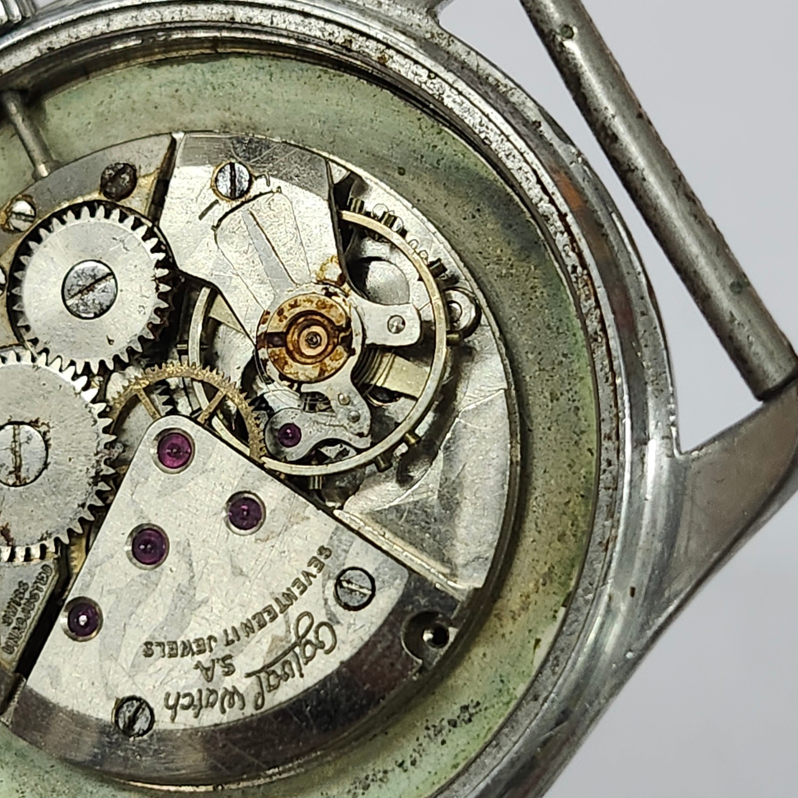 Vintage 1950s Ogival 17 Jewels Manual Swiss Watch – Stainless Steel – For Parts/