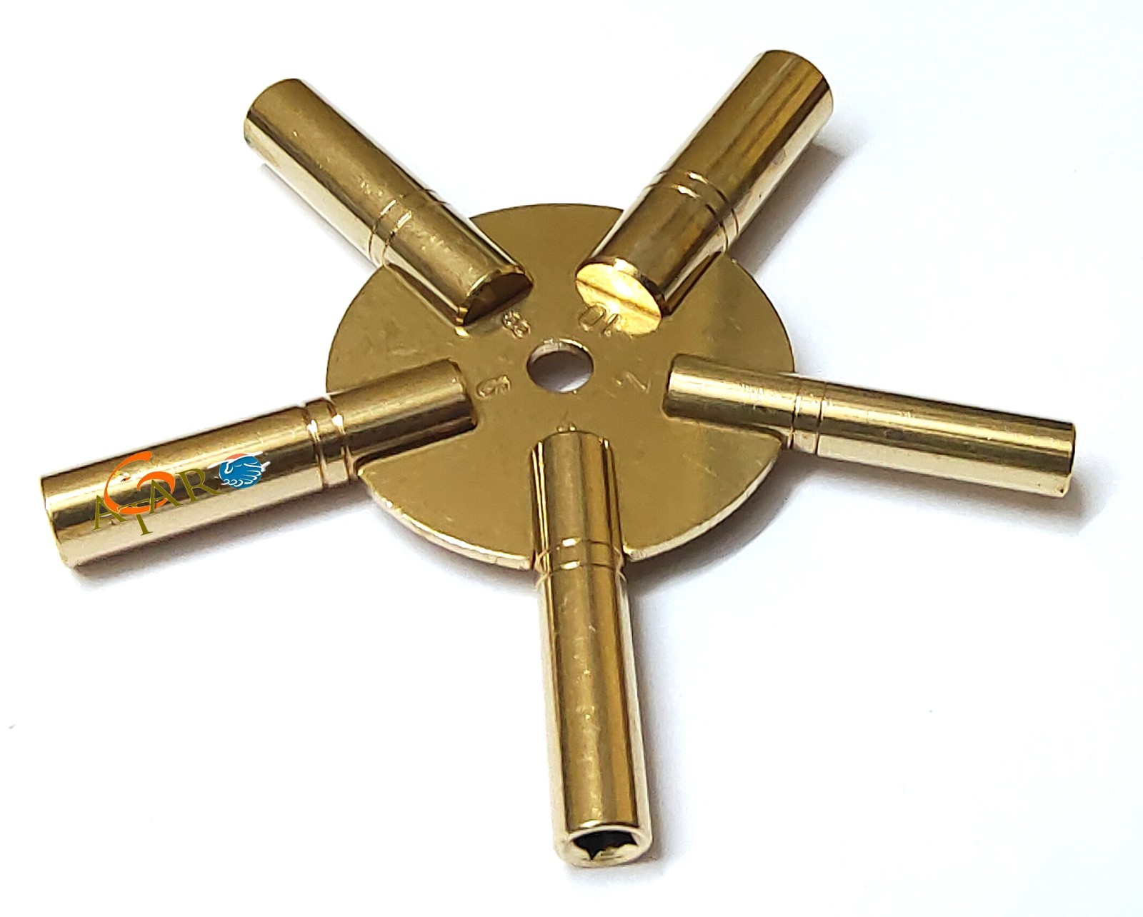 Universal Brass Wall Clock Key 5 Prong Even Number Master Clock Winding Key