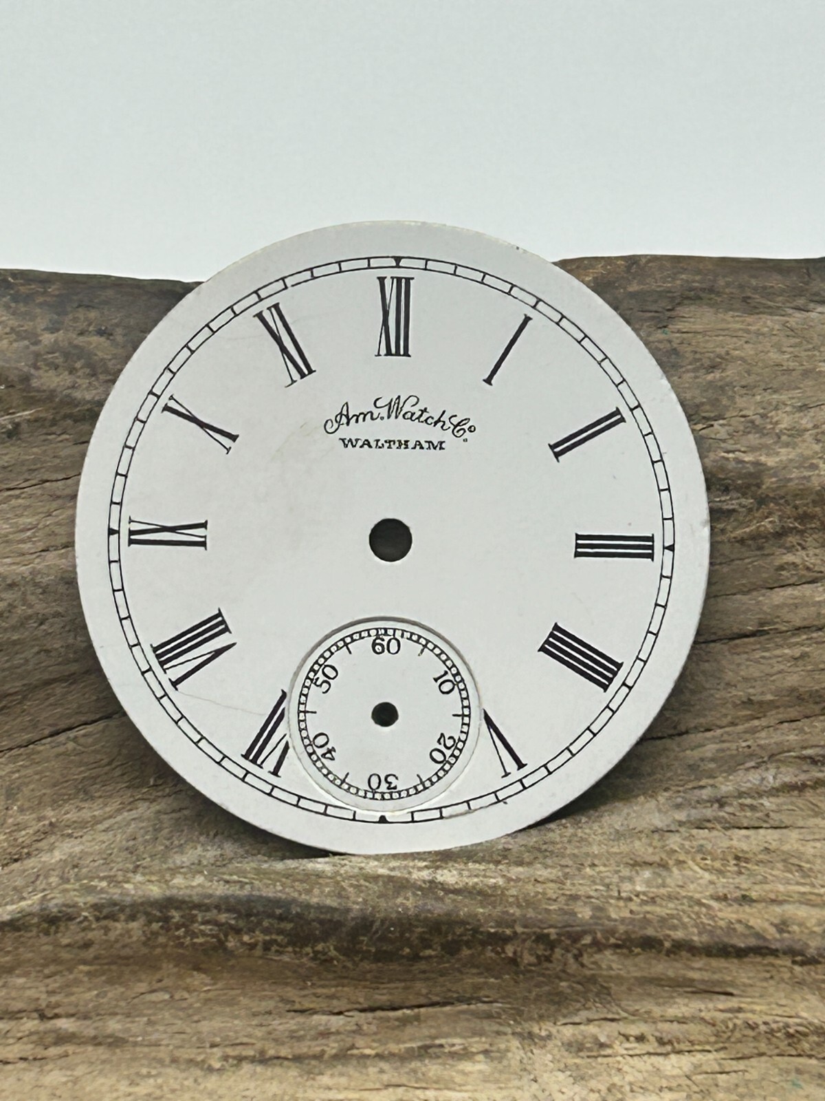AM. WATCH CO. WALTHAM POCKET WATCH DIAL ROMAN NUMERAL INDICES 29.7mm (OQ)