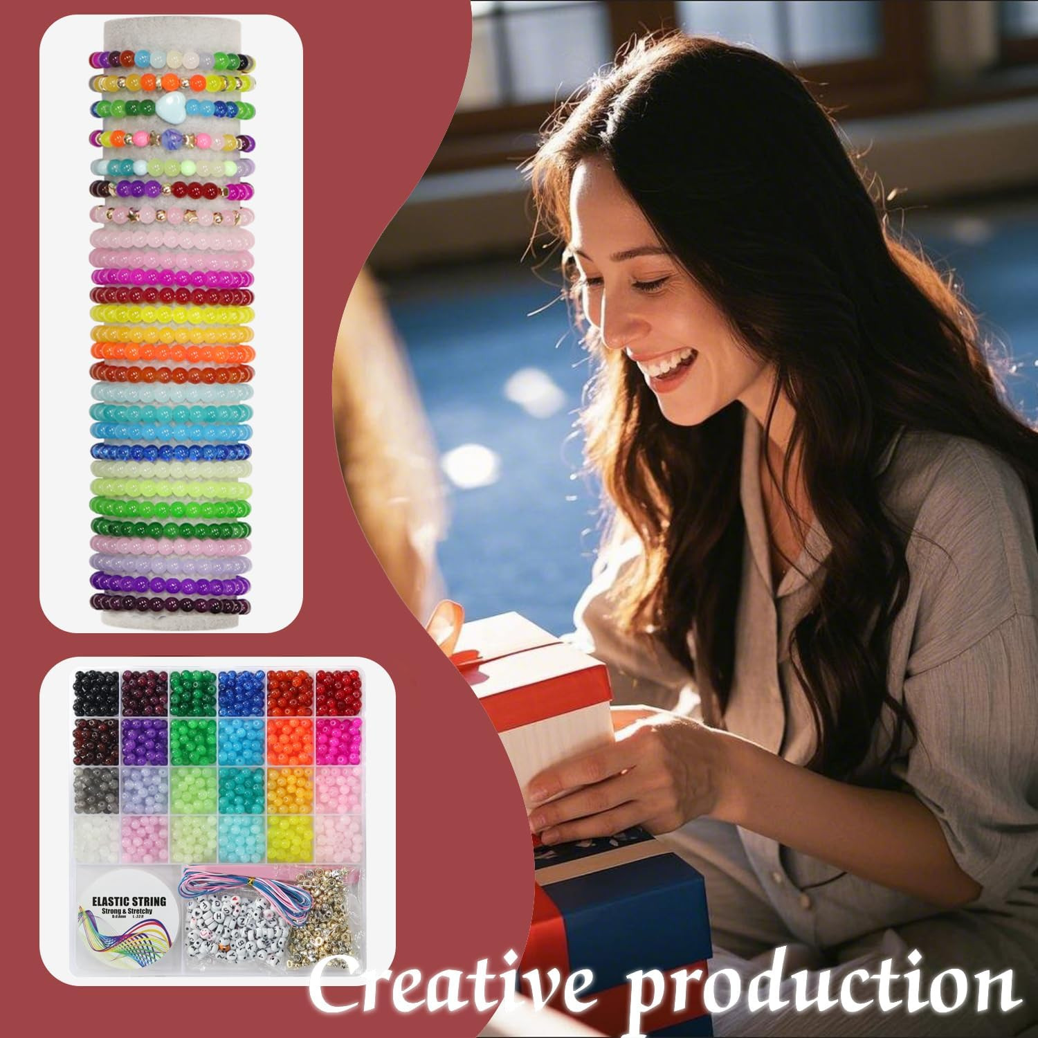 6Mm Glass for Bracelets 1400Pcs, 24 Colors round Crystal Glass Bracelet Making K