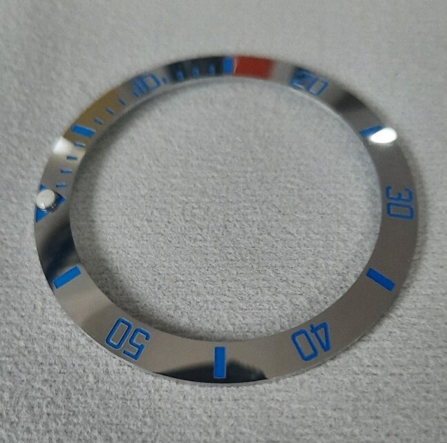 38mm Bezel insert Mirrored Silver And Blue For Divers Watch Seiko SKX SRPD Mod