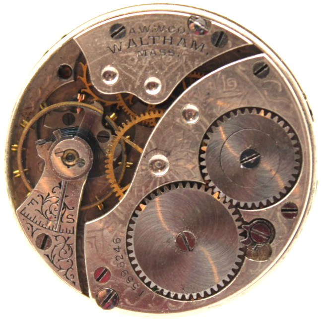 1907 WALTHAM POCKET WATCH MOVEMENT 15598246 GRADE: 161 0s 7j (SD2)