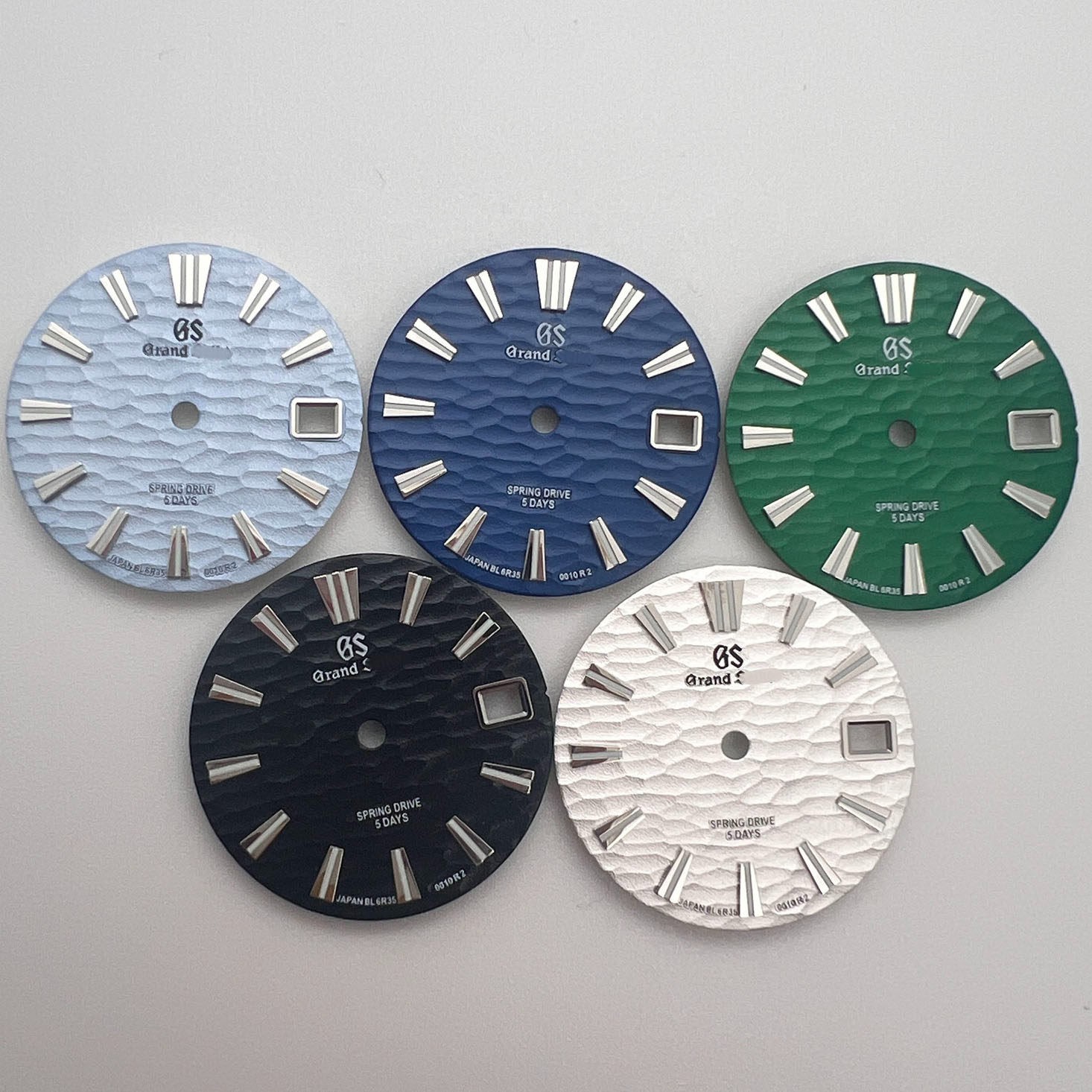 28.5mm Watch Dial Green Luminous for NH35 GS Ripple Pattern Dials