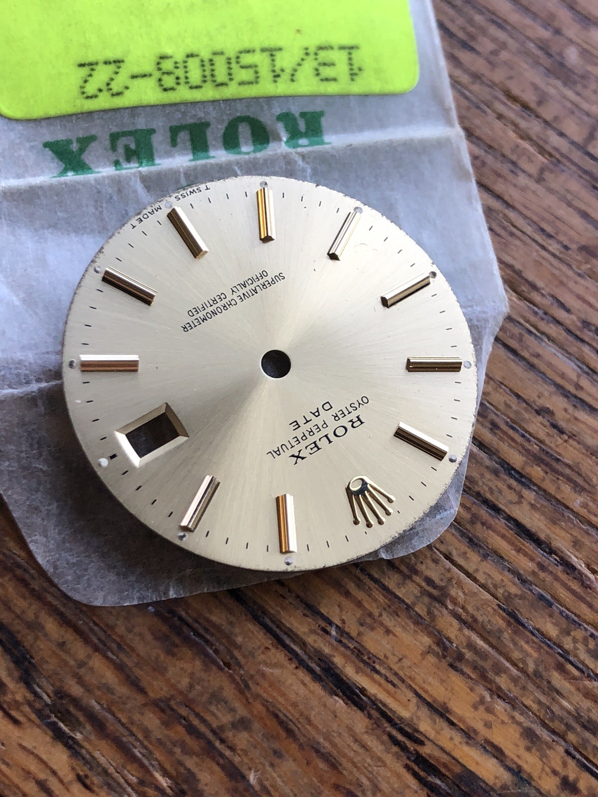 Vintage Original Rolex Gold Champagne 15008 1500 Date Wristwatch Dial