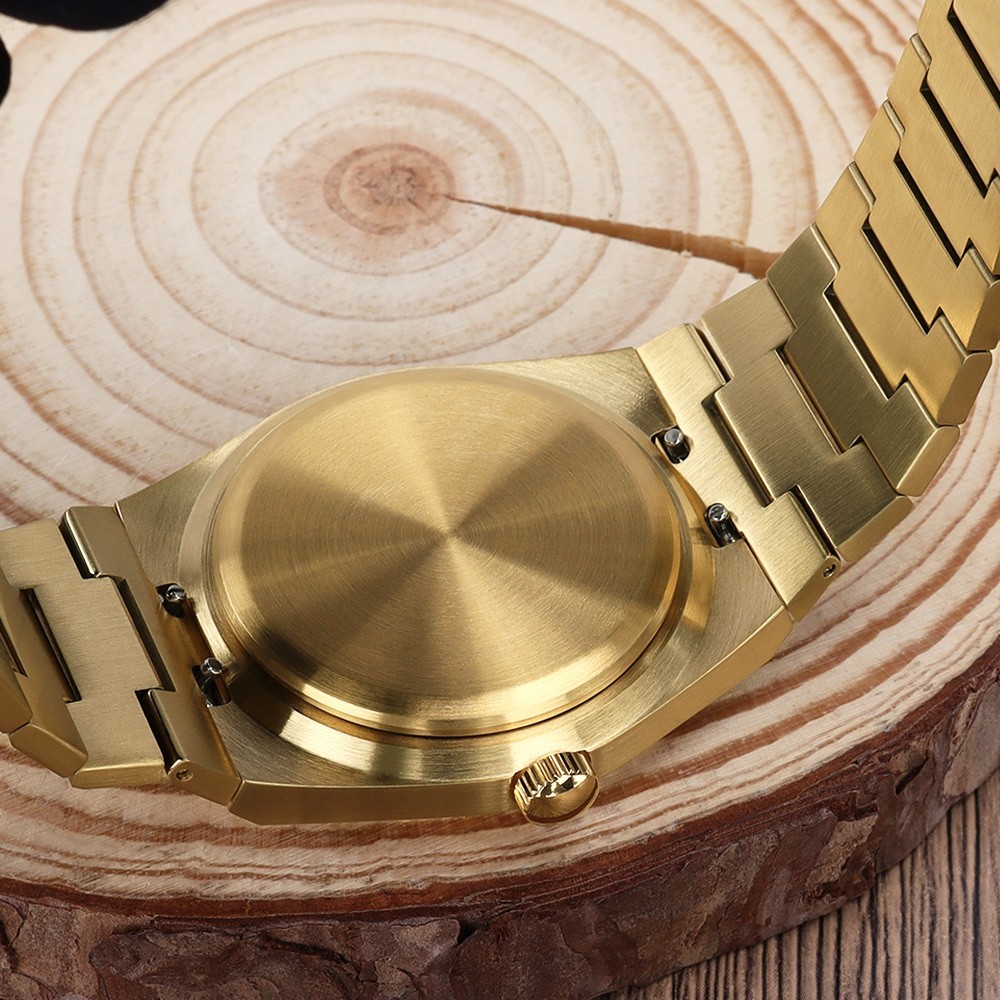 Gold Steel 40mm NH35 Watch Case Strap Modify PRX Mod 10ATM For Seiko NH34 36 38