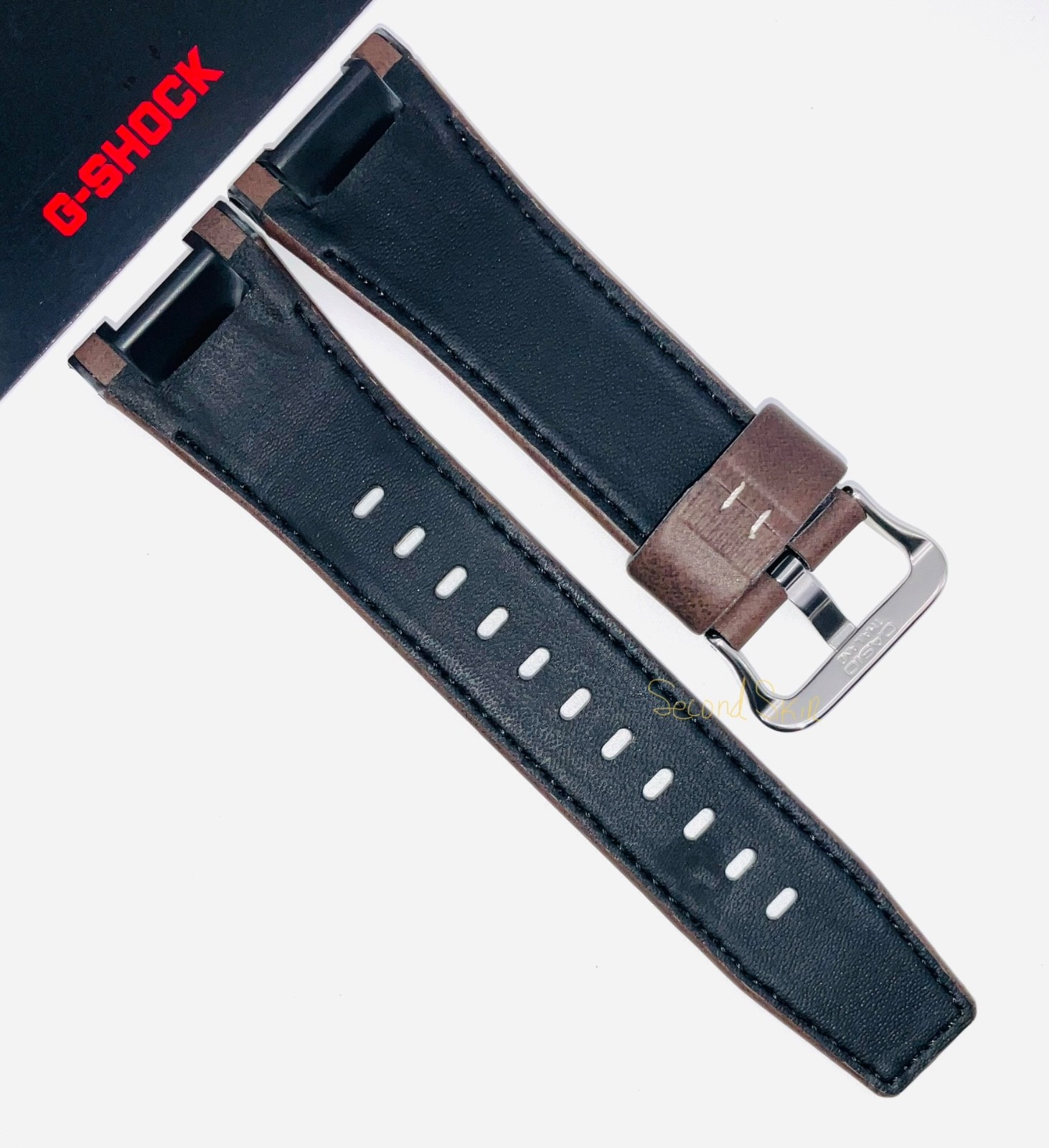 Genuine Casio G-Shock Brown Leather/Rubber Watch BandStrap GST-S130L-1AGST-W130L