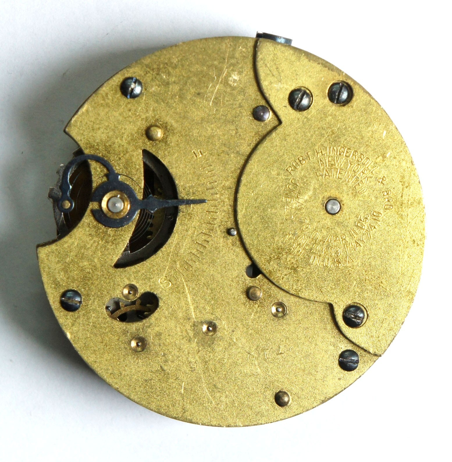 VINTAGE INGERSOL CROWN USA SPOCKET WATCH MOVEMENT 45 mm BALANCE EXC!