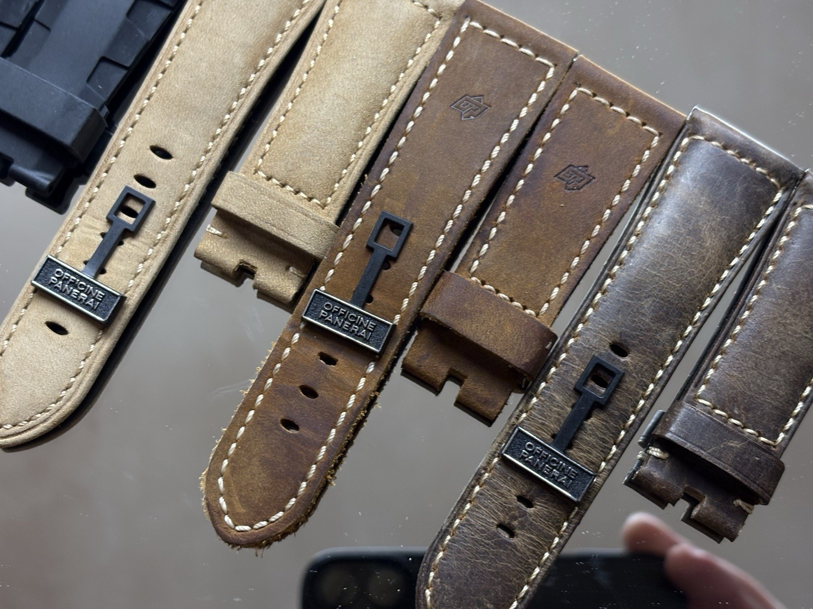 Authentic Panerai 26mm Strap X4 Read Description. Cheap Lot! Leather And rubber