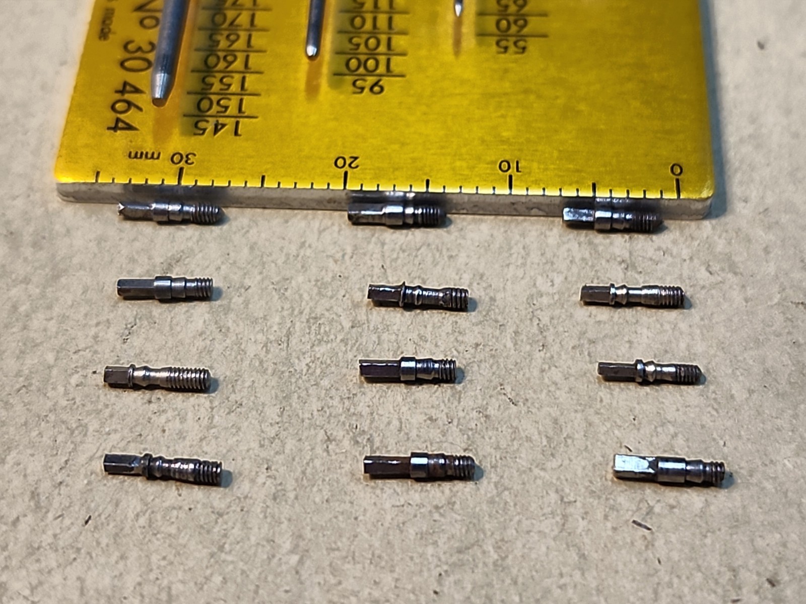 Lot Of 12 Mixed Smaller American Pocket Watch Stems