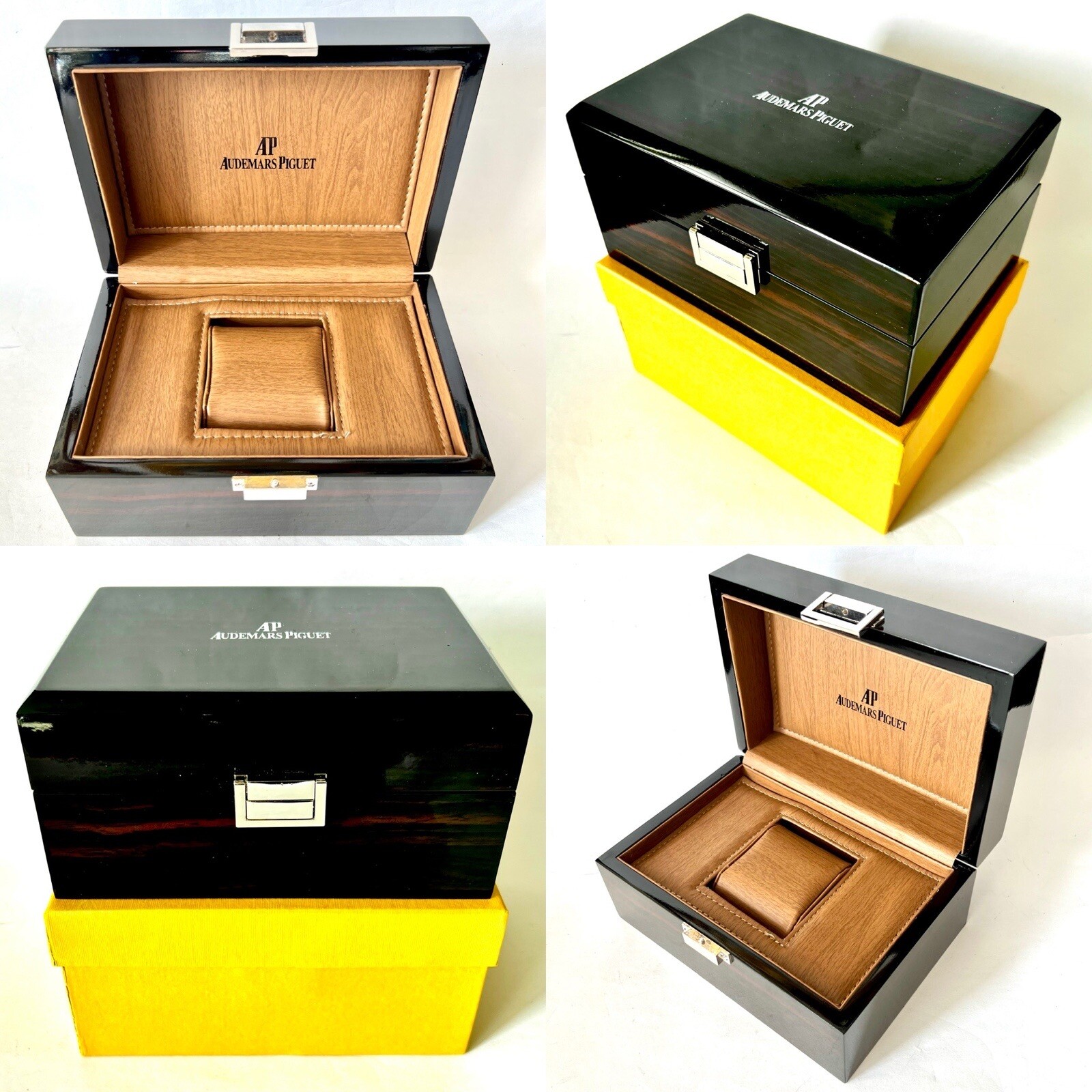 Original Swiss “Audemars Piguet” Walnut Watch Case & Outer Box (8”x6”x 6”, 935g)