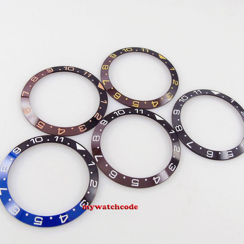 38mm Black Silve Coffee Ceramic Bezel Insert For 40mm Sub SKX 007 Mens Watch