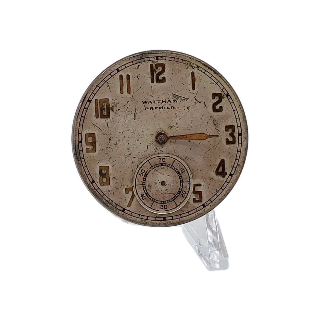 Waltham Premier No 209 12s Movement Sunk Metal Dial Pocket Watch Part Video 1936