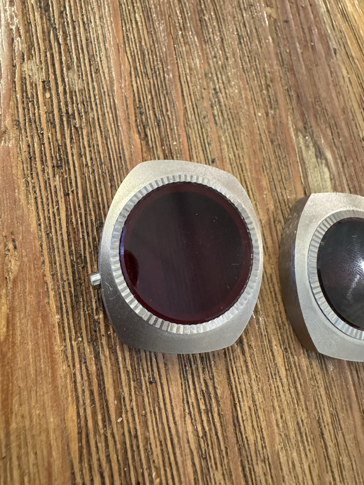 Lot Of 2 Vintage Benrus Red LED Men’s Watch Case Parts/Repair