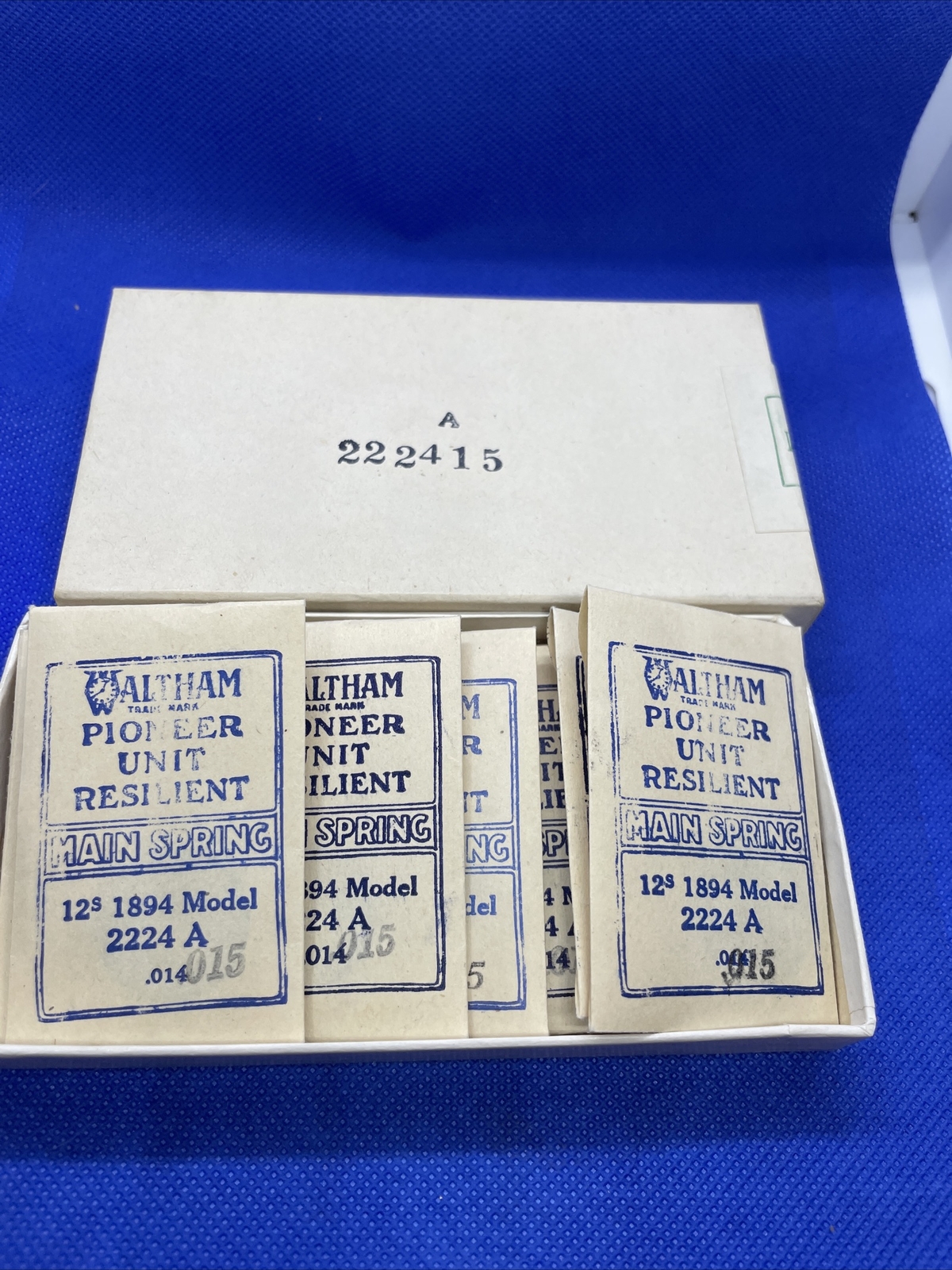 waltham pioneer unit mainsprings 12s 1894 Model 2224 A Box Of 12