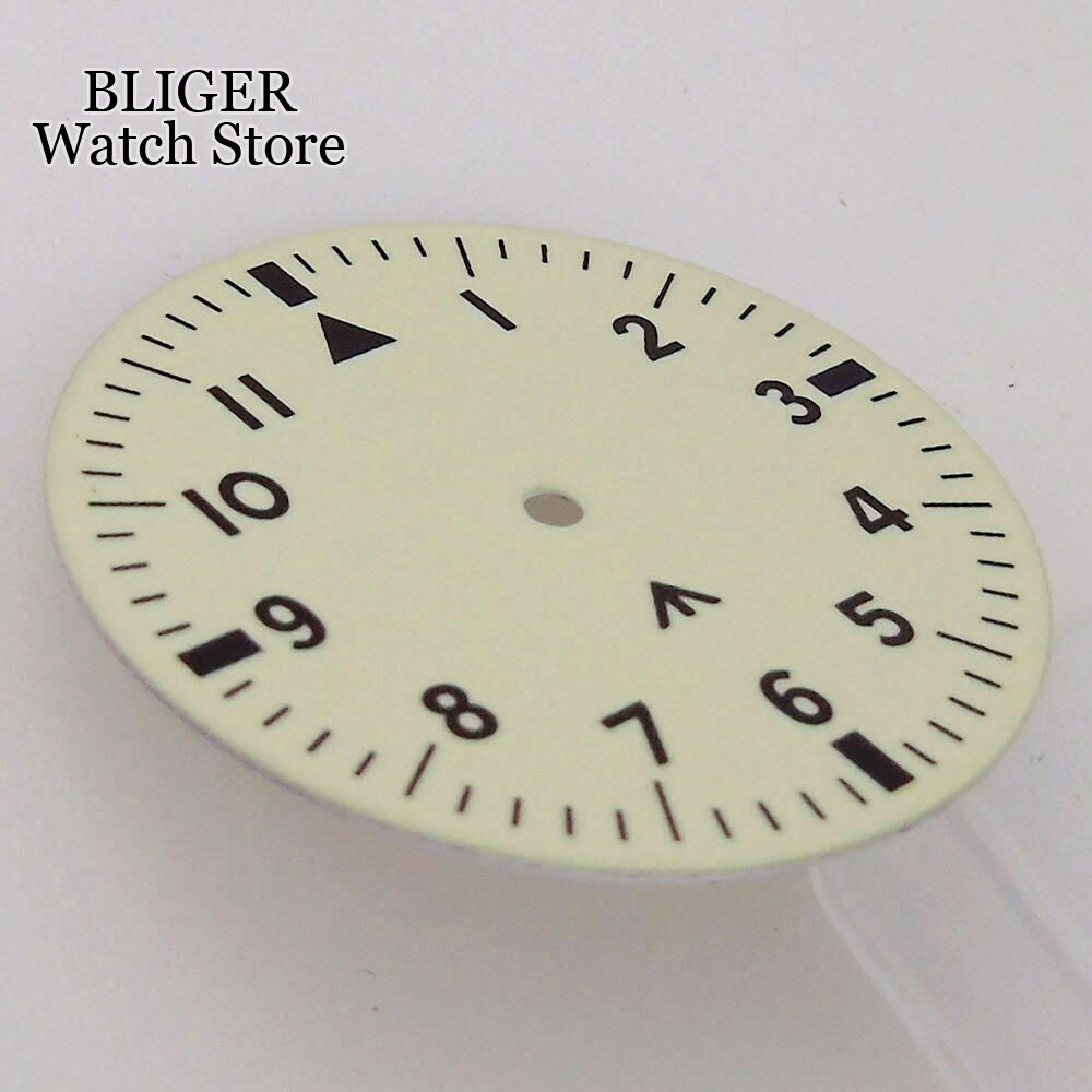 Full Lume Dial 33.5mm Watch Dial Beige fit NH35 NH36 Movement Watch Accessories