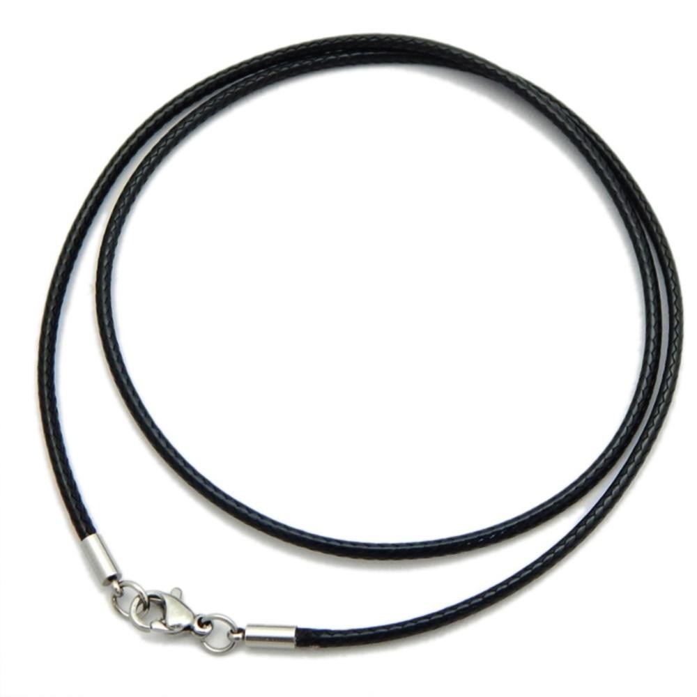 1/1.5/2/3mm Genuine Black Leather Necklace Cord for Diy Stainless Steel Neck Bra