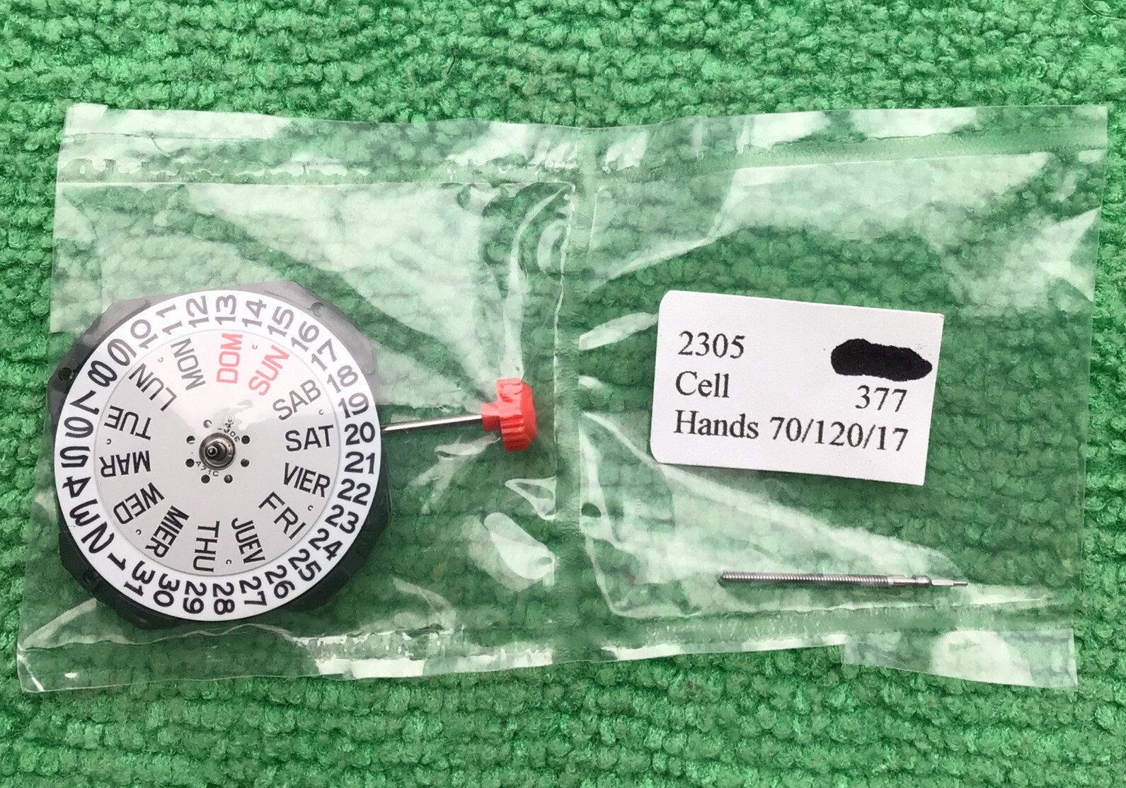 For Original Miyota 2305, 11 1/2 Ligne, 3 Hands, Day/Date at 3, Japan Quartz