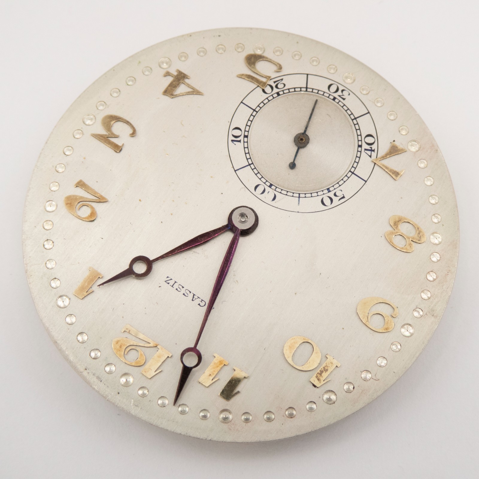 Agassiz 38.7 x 5.5 mm 17-Jewel Antique Pocket Watch Movement, Runs