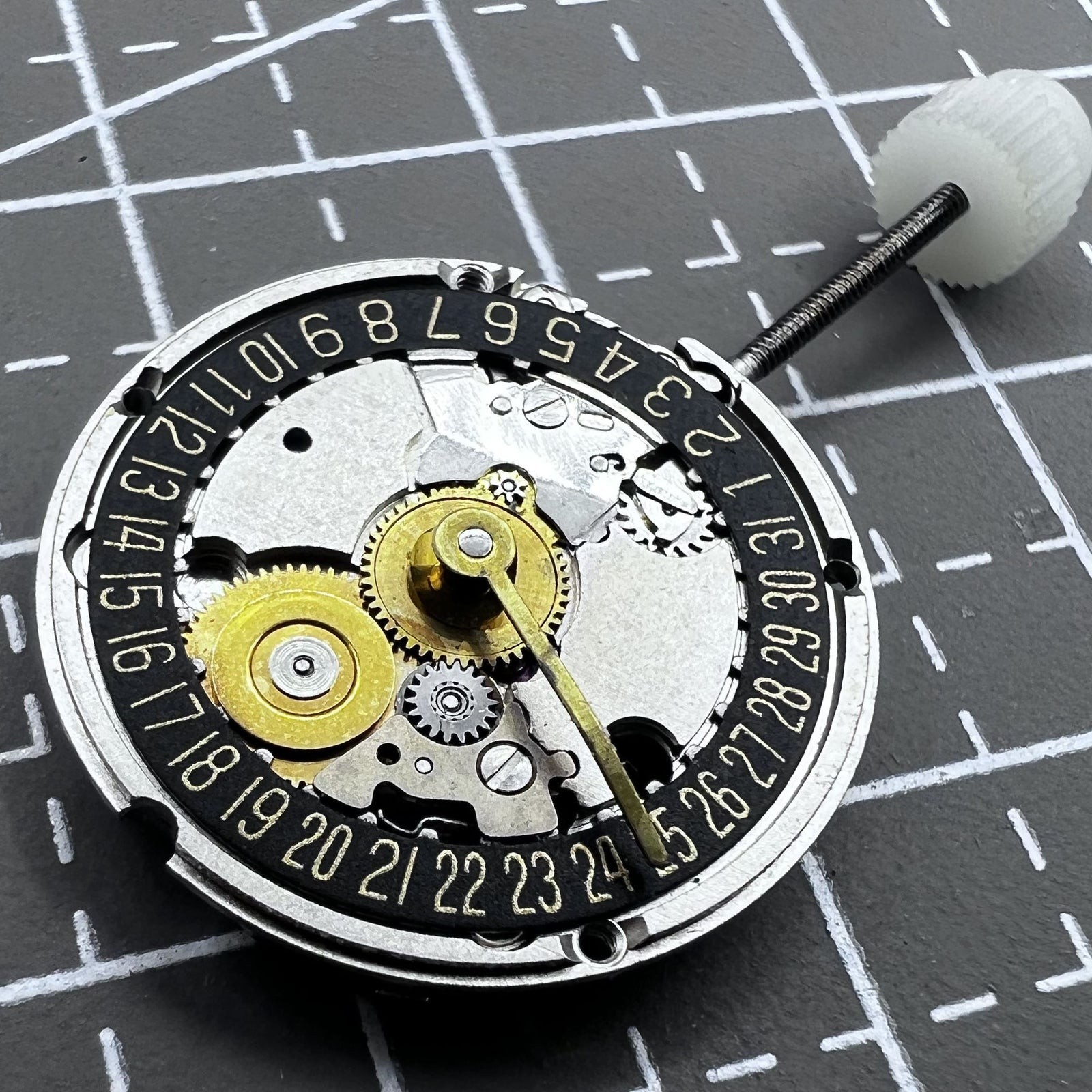 Quartz Movement Swiss ETA 956.114 Black Dial Golden Font Date at 6 with 2 Hands