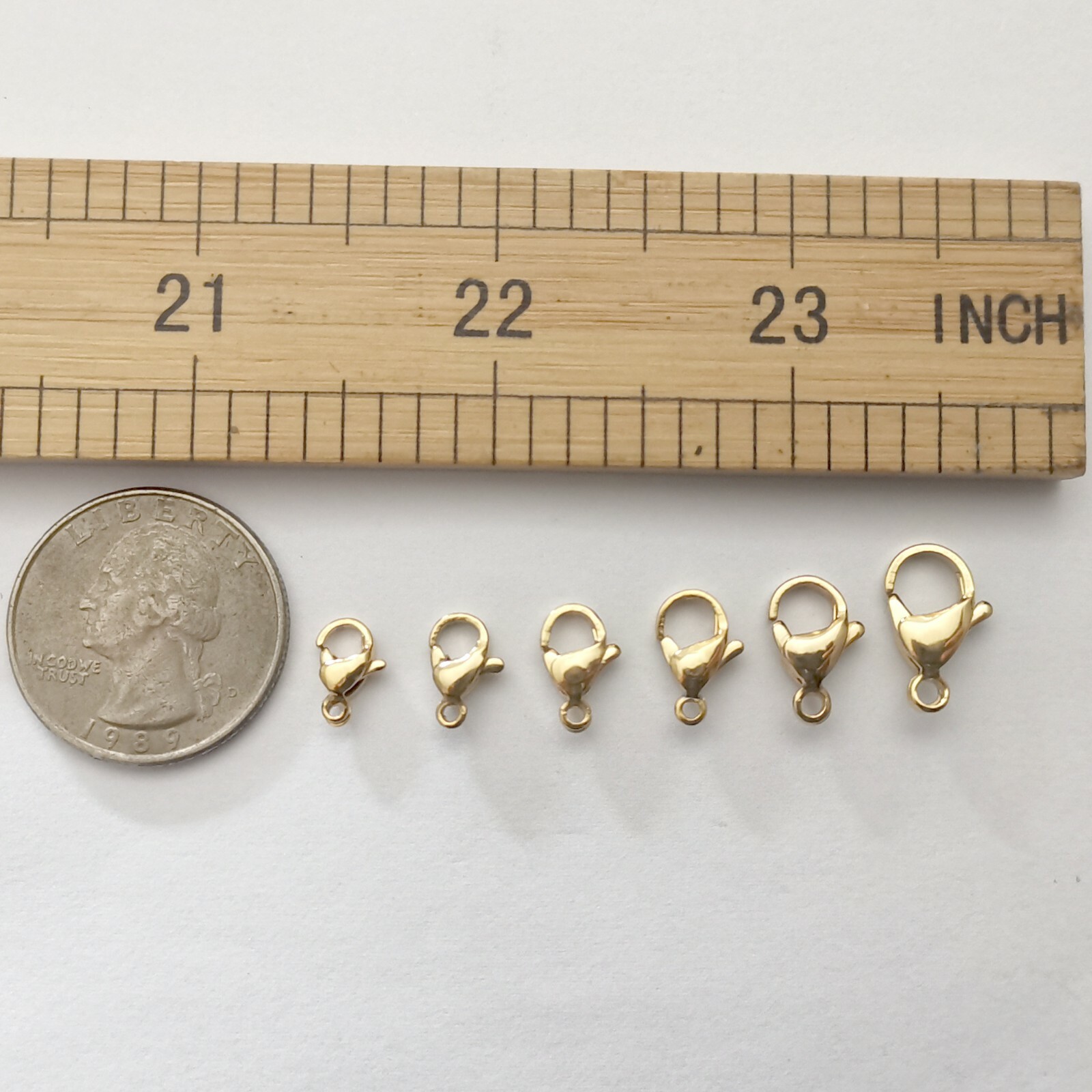 HOT Polished Stainless Steel Lobster Clasps Trigger Claw Fastening gold tone