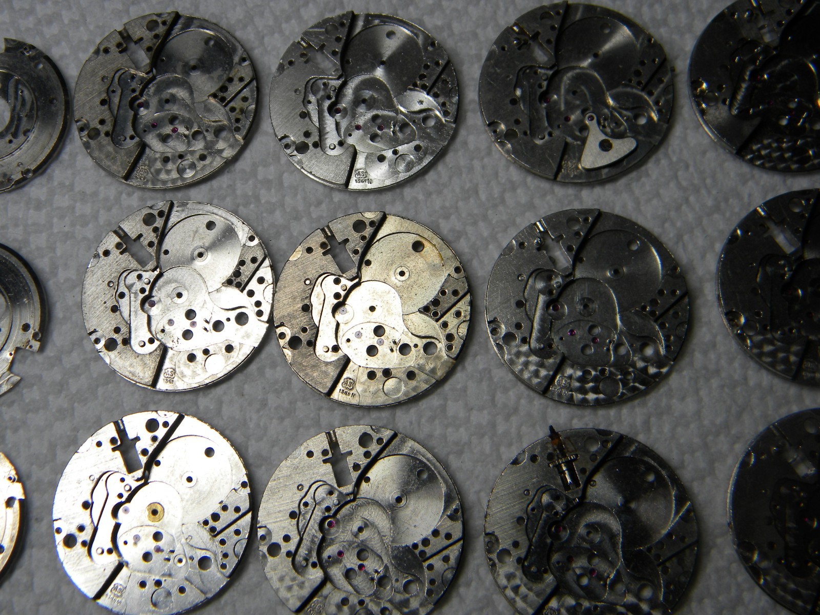Lot of AS 1361 1361N Wrist Watch Movement Partials Pieces to Repair or Parts