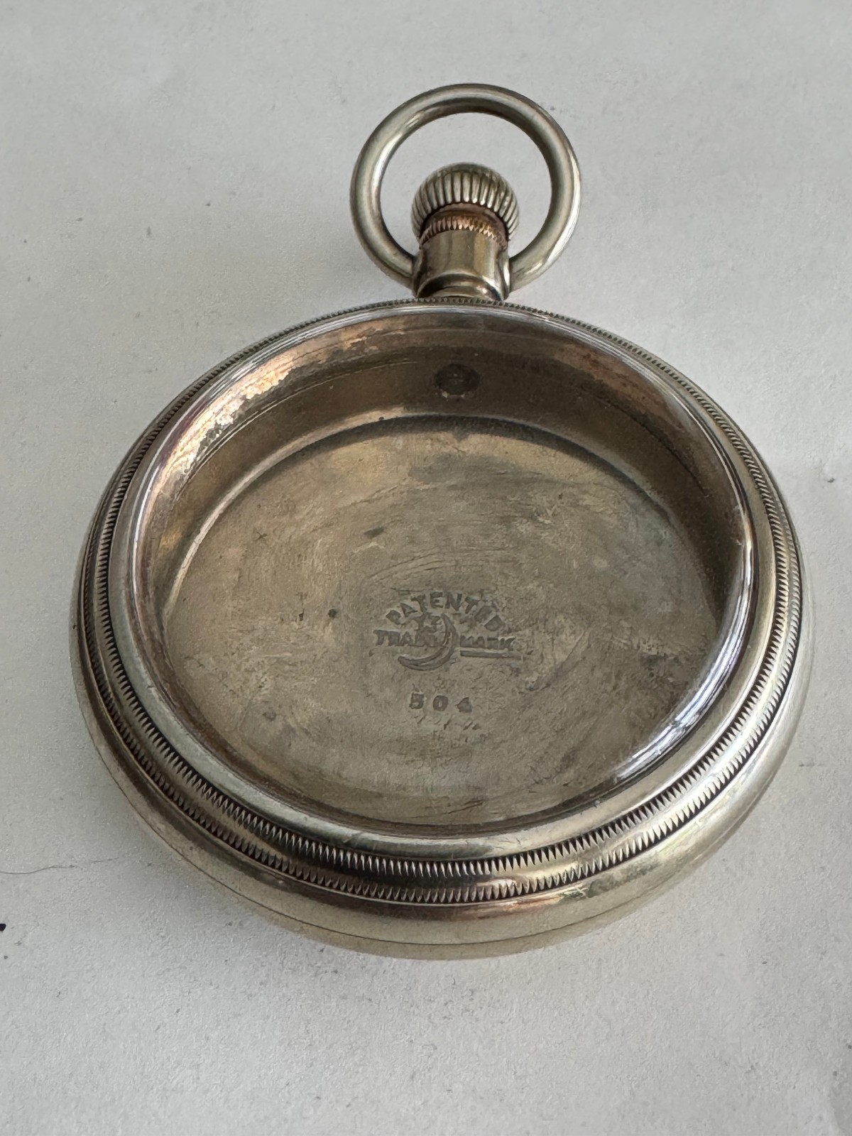 VINTAGE 18 SIZE CRESCENT POCKET WATCH CASE PENDANT AND LEVER SET SWING OUT STYLE