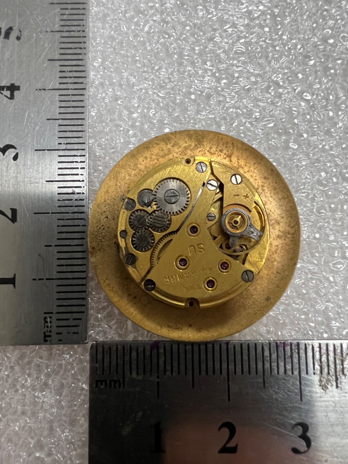 USSR LUCH movement 2209 caliber Gold Plated watch mechanism. FOR PARTS .