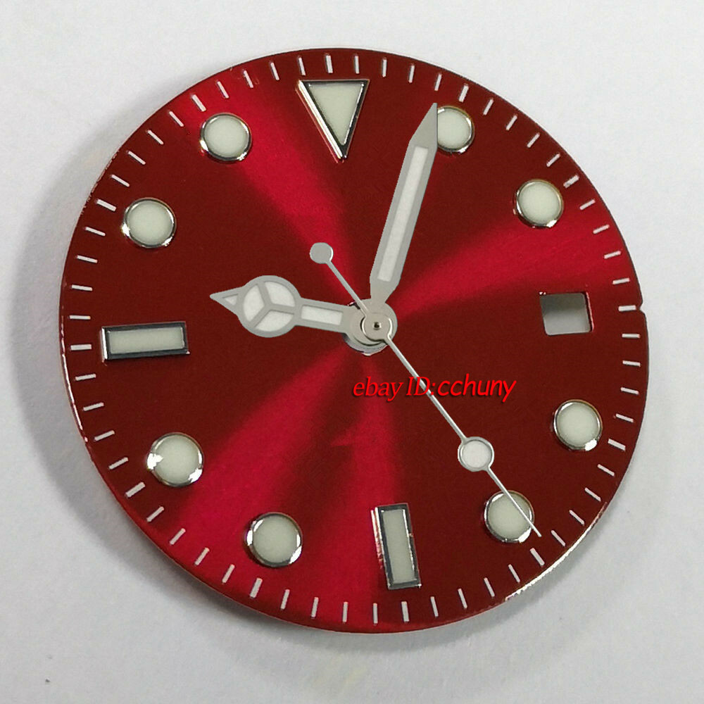 28.5mm Red Watch Dial With Hands fit NH35 Miyota 821A/8215 DG2813 ETA 2824/2836