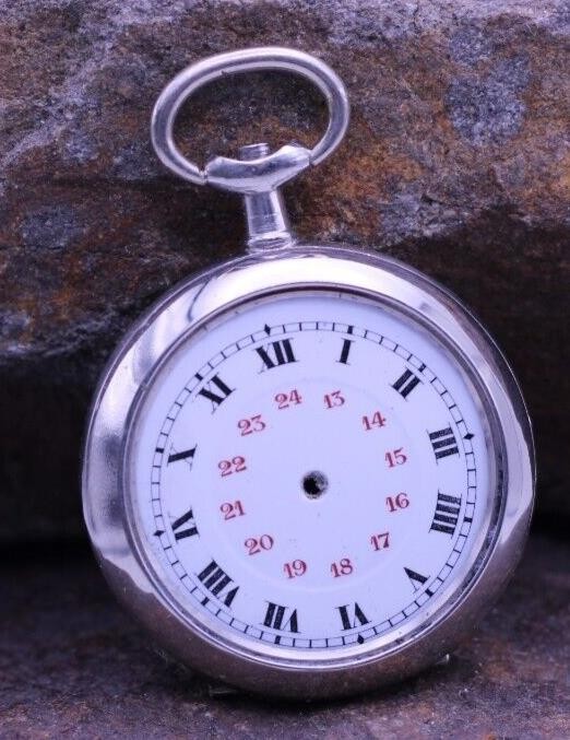 ARGENTAN LADIES SWISS POCKET WATCH CASE & DIAL 30mm DIAMETER NOS (EP)