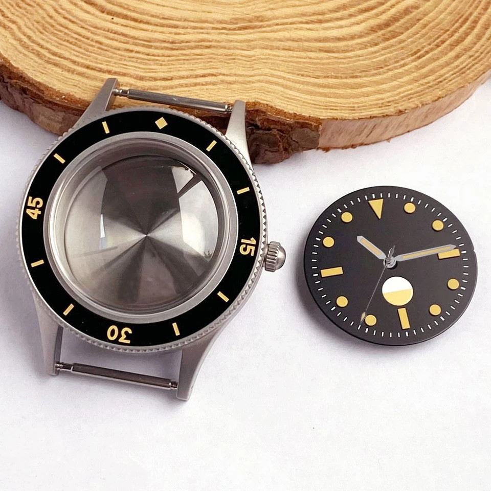 Sandblasted 40mm Diving Watch Case Dial Fit NH34 NH35 NH38 ETA2824 PT5000 SW200