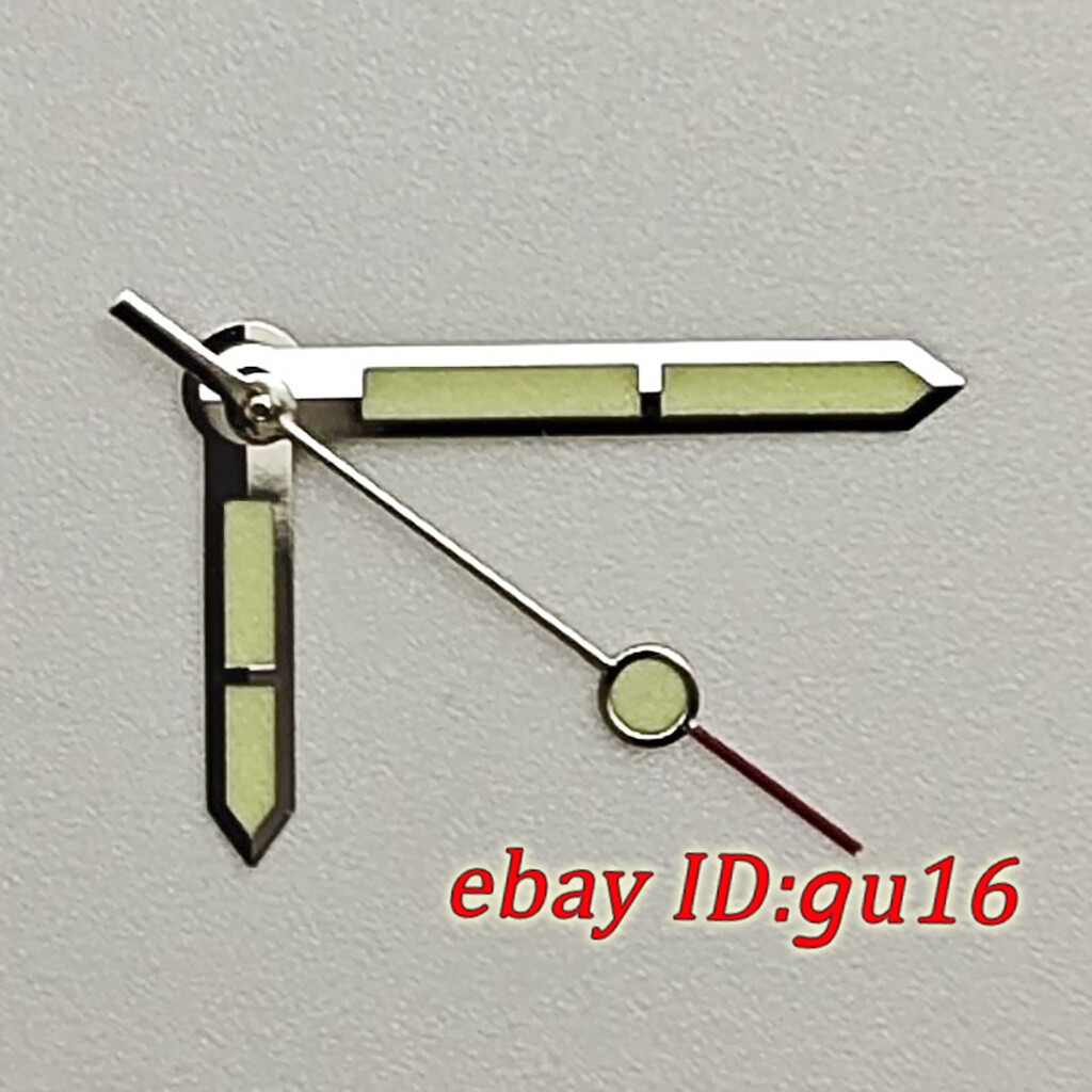 silver watch hands green luminous hands fit NH35 NH36 Miyota8215 ETA2824 PT5000