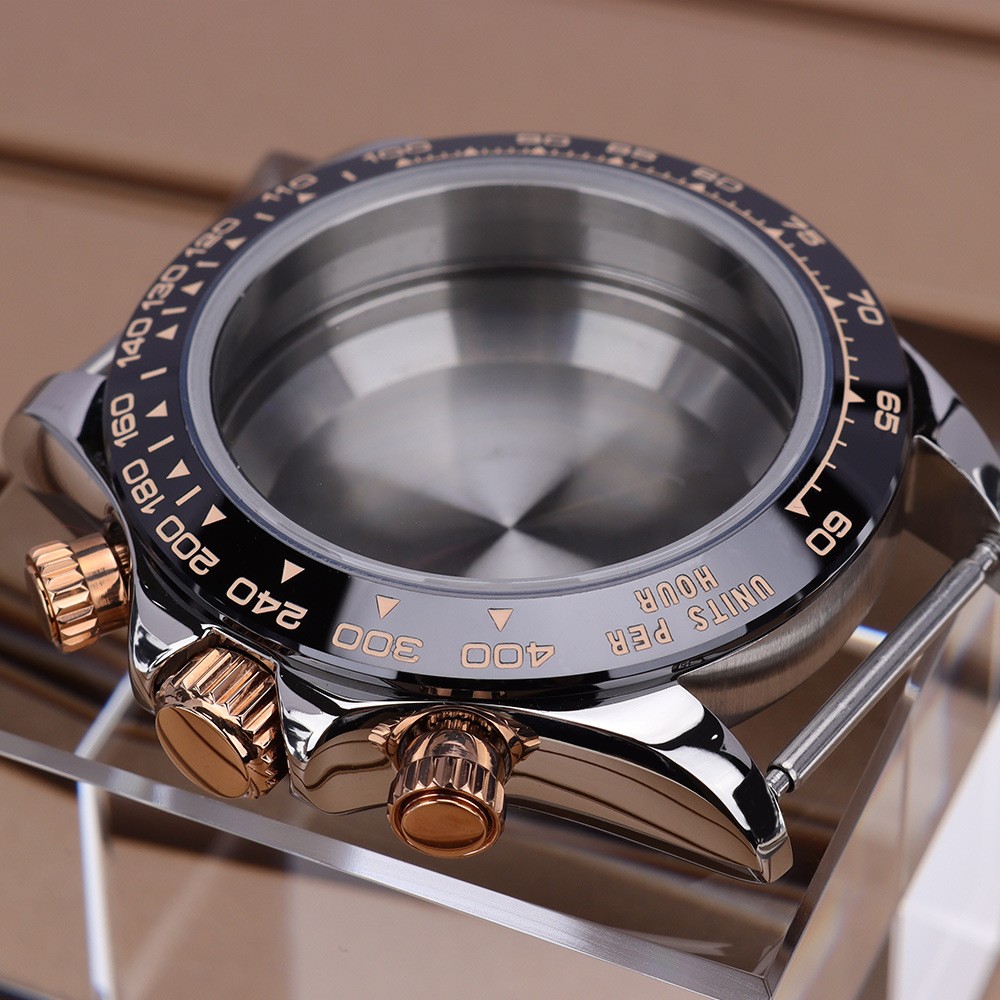 With Sapphire Crystal 39mm Men’s Watch Case Chronograph For VK63 Movement 10ATM