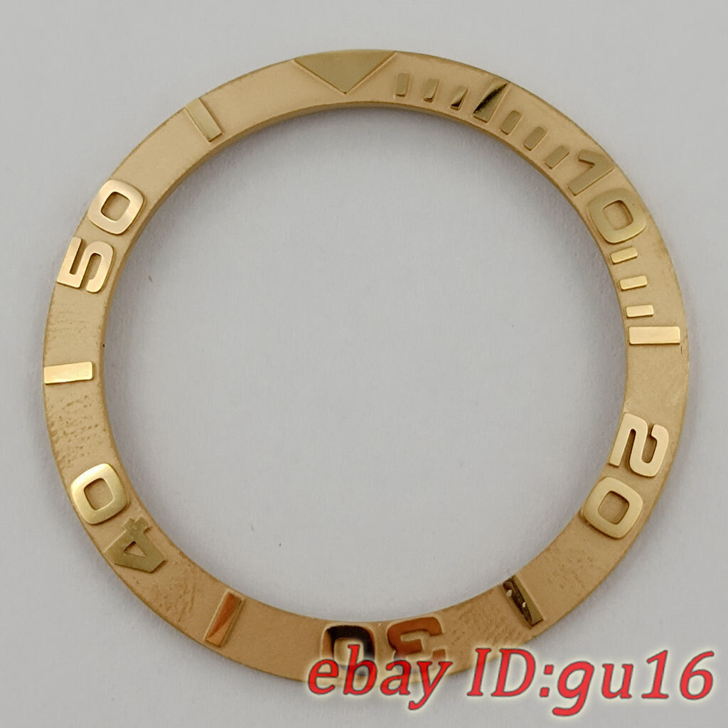 38mm Gold Black Silver stainless steel bezel insert for 40mm men automatic watch