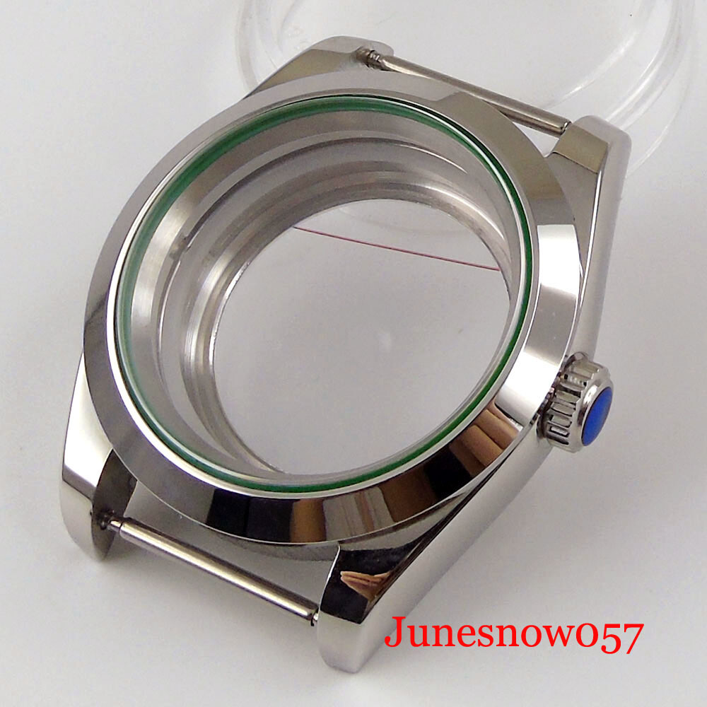 Polished 36mm/39mm Watch Case for NH35A NH36A Seeing Back Screw Crown