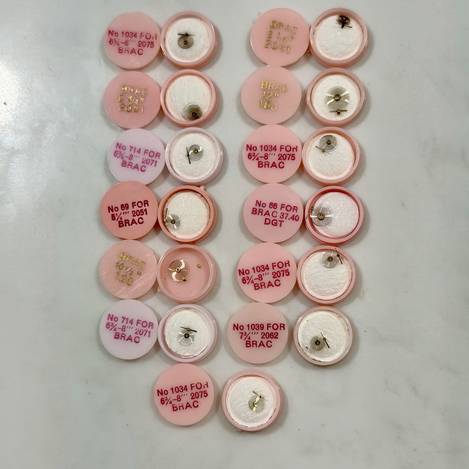 NOS! Lot Of 11 Hairspring Watchmakers BRAC Various Sizes!