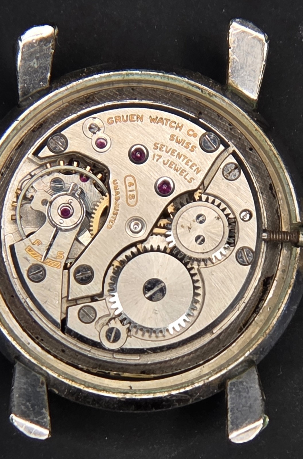 Gruen Precision Swiss 17 J Mvmt ref 415 Diamond-Dial Watch For Repair